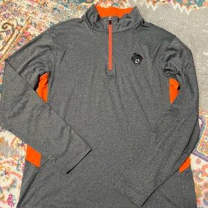 Colosseum Gray and Orange Athletic Pullover